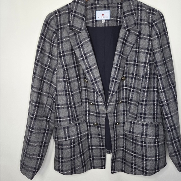 Gray Plaid Blazer